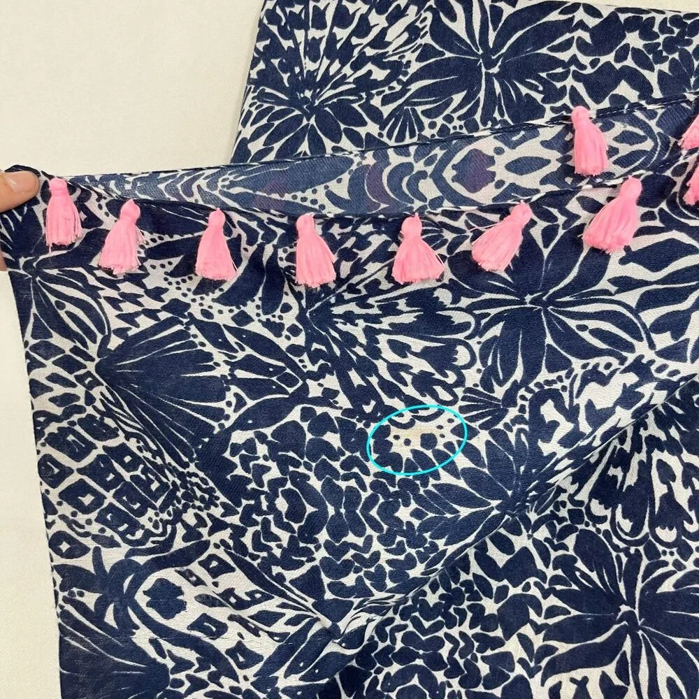 Lilly Pulitzer High Tide by Land or By Sea Resort Infinity Loop Scarf Navy White